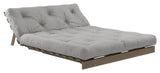 Roots 140 Sofa bed, Brown lacquered pine, Gray