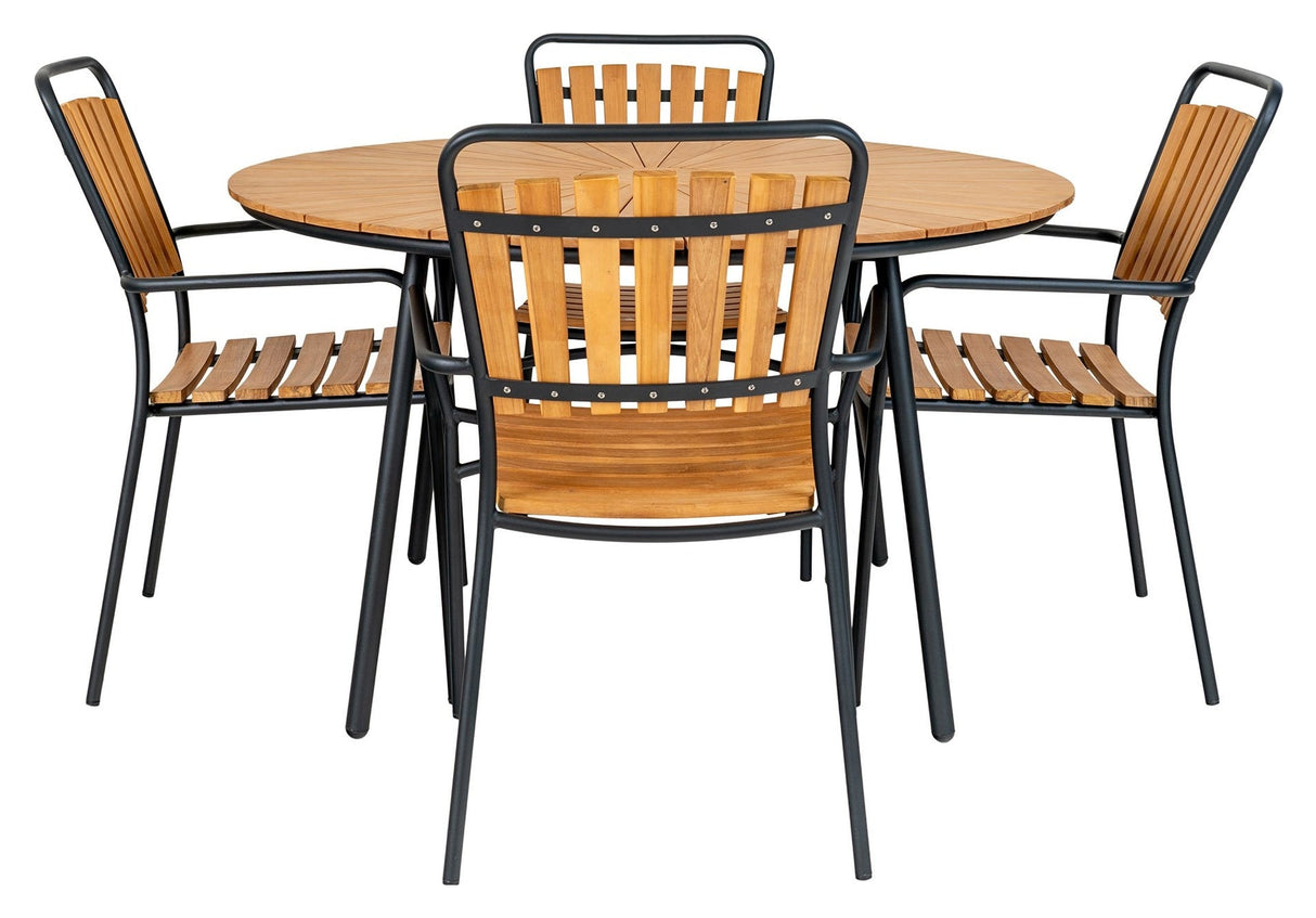 Cleveland, Garden table Ø130, nature/black