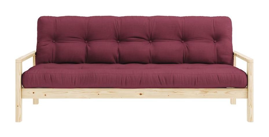 Knob Sofa bed, Lacquered pine, Bordeaux