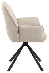 Glenda, dining chair w/armrests - beige