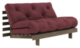 Roots 140 Sofa bed, Brown lacquered pine, Bordeaux