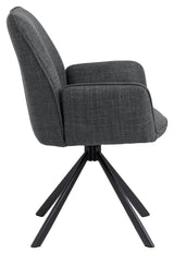 Glenda, dining chair w/armrests - dark gray