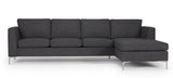 Shea 3-pers. Right-facing Chaise longue, Gray Fabric