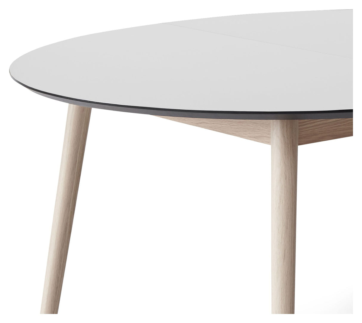 Meza Round Dining Table Ø135, White/Oak legs