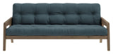 Grab Sofa bed, Brown lacquered pine, Petrol Blue