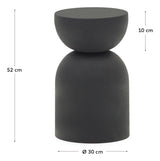 Rachell Side table, Black metal, Ø30,5