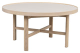 Marsden, coffee table Ø90, beige ceramic/light oak