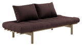 Pace Daybed Sofa bed, Brown lacquered pine, Brown