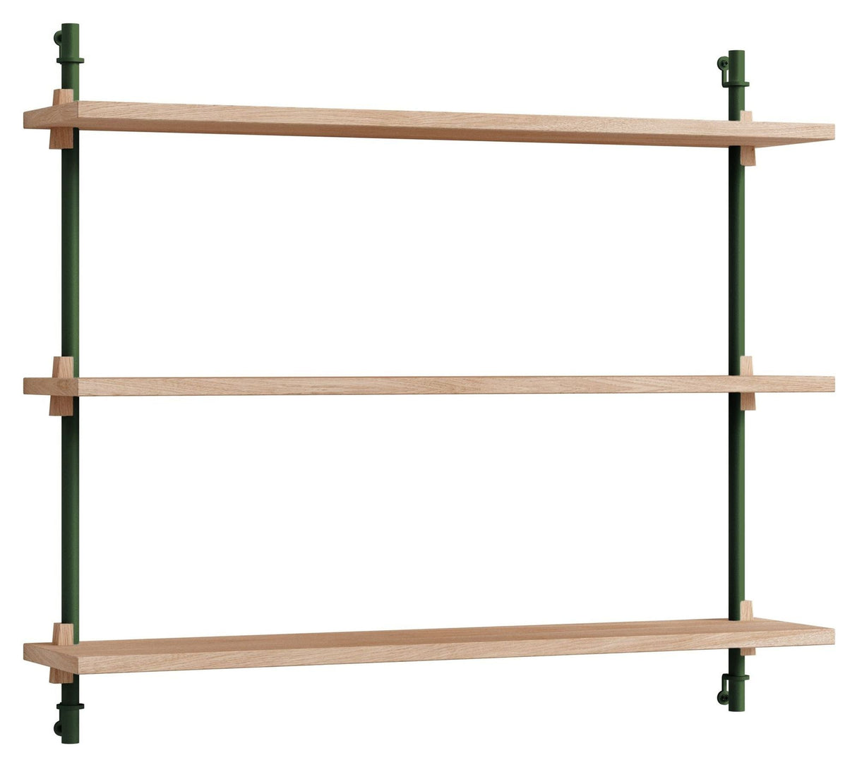 Wall Shelving, 1 bay, 3 shelves, H:65, Oak/Green