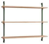 Wall Shelving, 1 bay, 3 shelves, H:65, Oak/Green