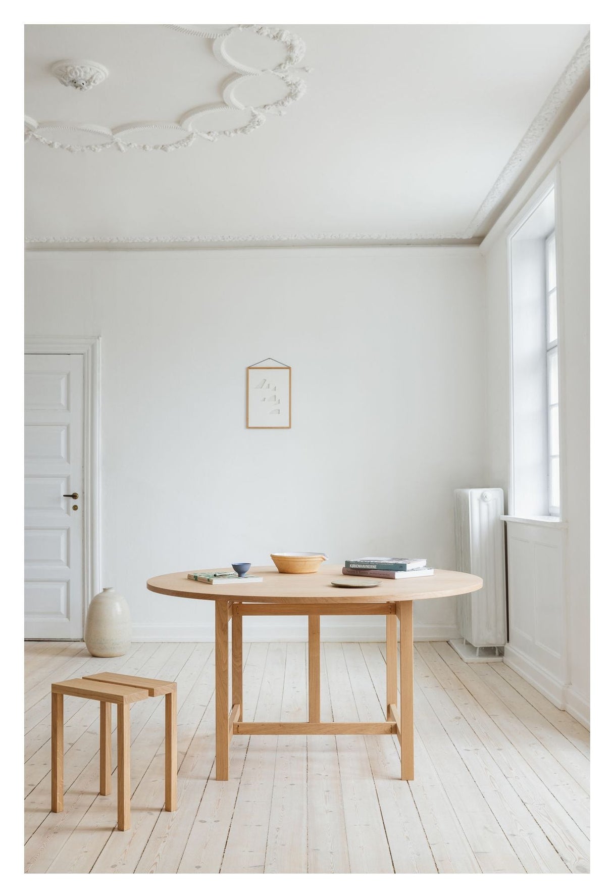 H-frame Dining table, Ø140, Oak