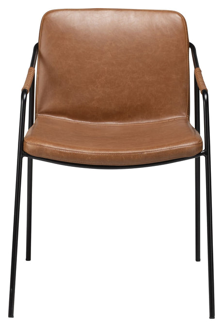 Boto Dining chair with arm, vintage light brown leatherette