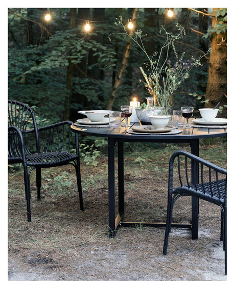 Helo Round garden table, Ø120, Black