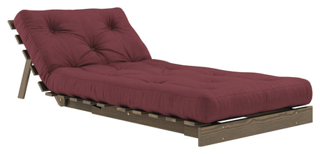 Roots 90 Sofa bed, Brown lacquered pine, Bordeaux