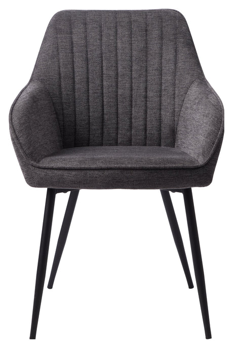 Nolan, dining chair w/armrests - gray stripes