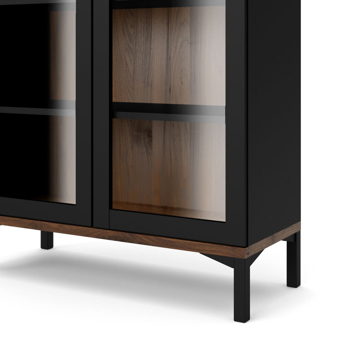 Roomers Vitrineskab w. 2 doors - Black/Walnut