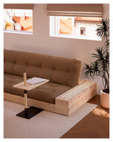 Base Sofa bed with Sideboxes, Wheat Beige/black