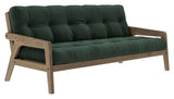 Grab Sofa bed, Brown lacquered pine, Seaweed velvet