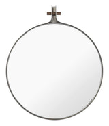 Dowel Mirror, Ø35, Stainless steel/Walnut