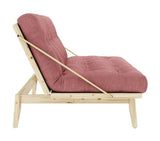 Folk Sofa bed, Pine, Sorbet Pink velvet