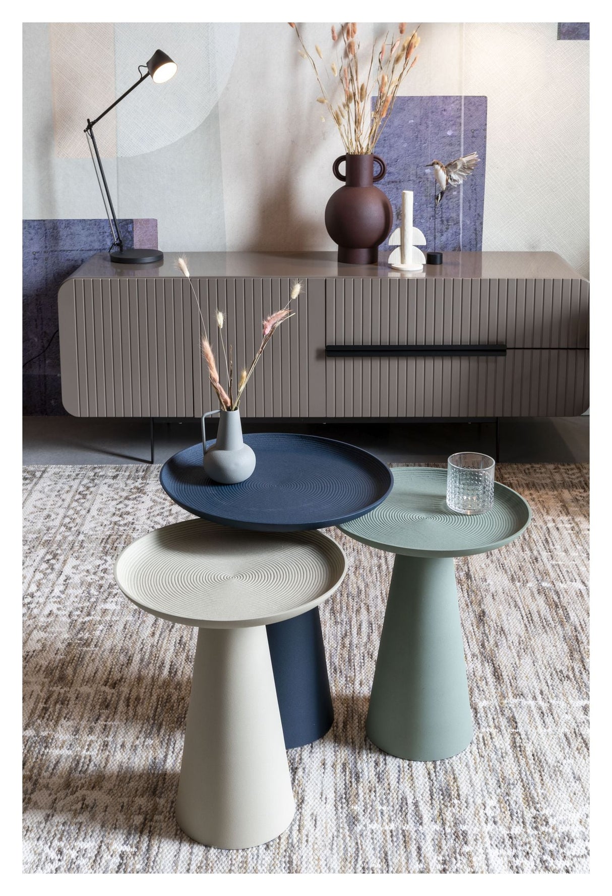 homii Ringar Side Table Ø45.5, Blue