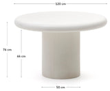 Addaia Round Table White Cement, Ø120 cm