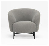 Spruce Armchair, Offwhite Bouclé, matte black metal leg