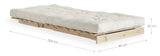 Roots 90 Sofa bed, Pine/Beige