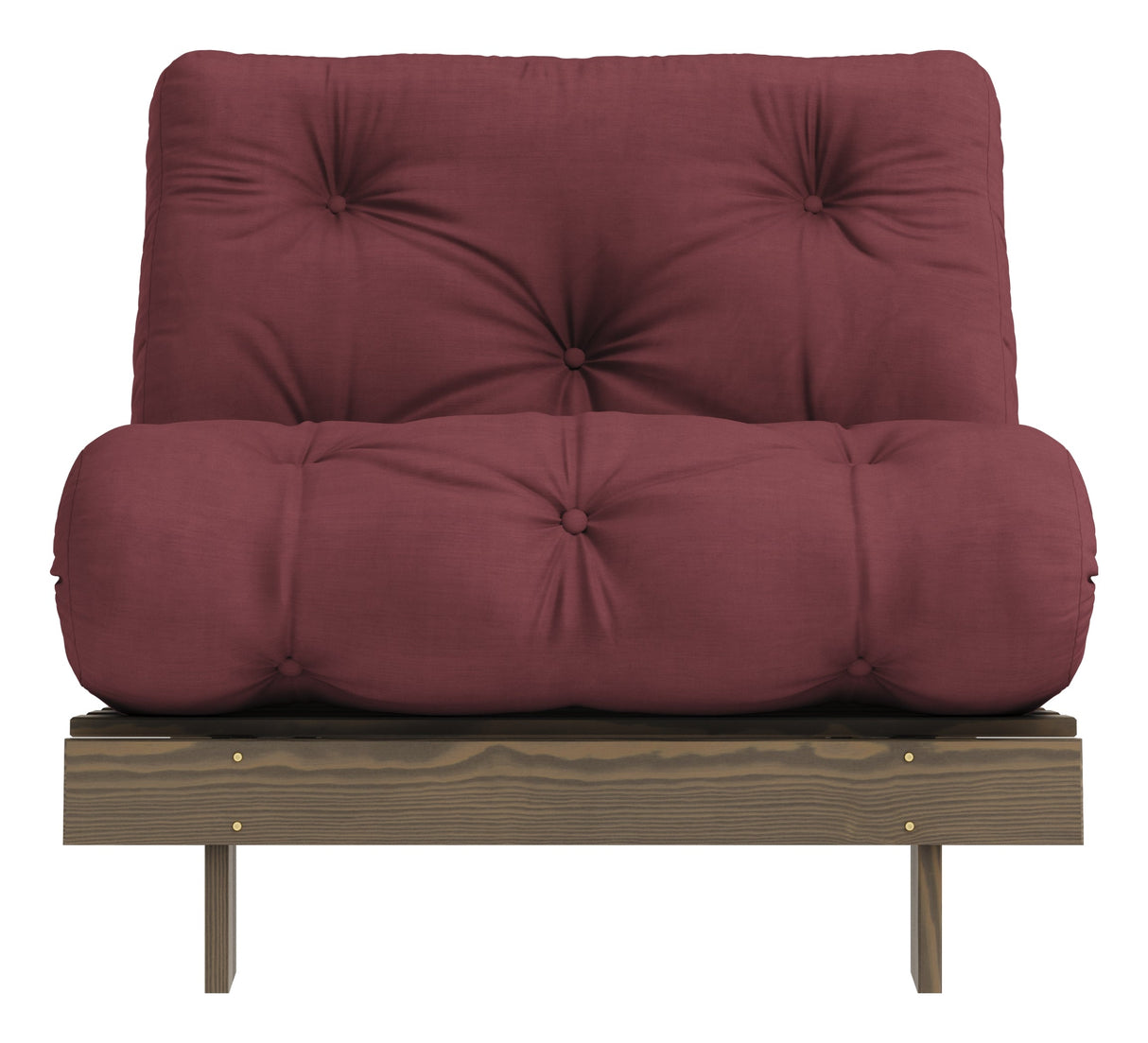 Roots 90 Sofa bed, Brown lacquered pine, Bordeaux