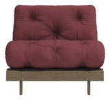 Roots 90 Sofa bed, Brown lacquered pine, Bordeaux