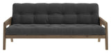 Grab Sofa bed, Brown lacquered pine, Dark Gray Velvet