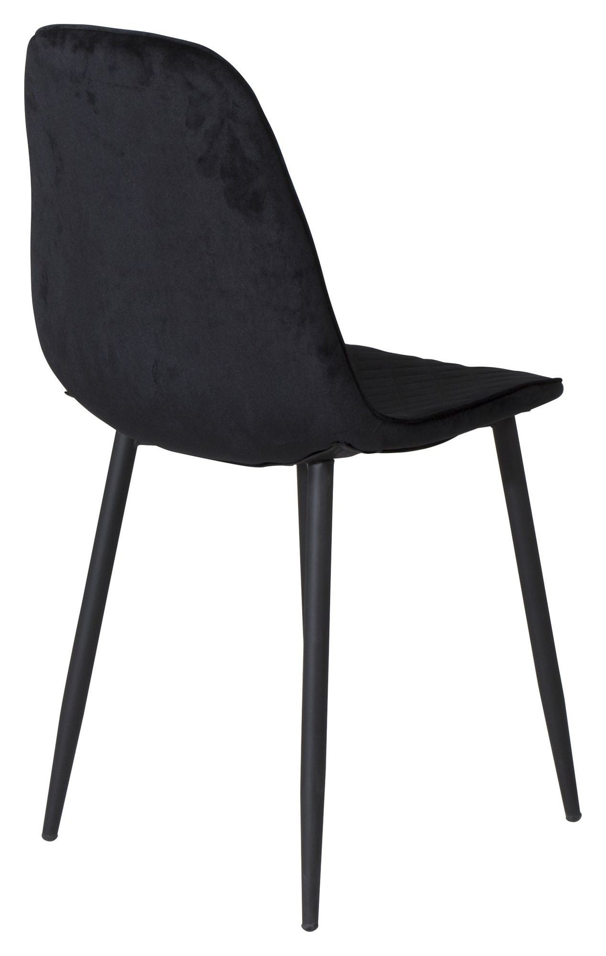 Polar Diamond Dining chair, Black velvet with black metal legs