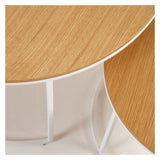 Yoana Depositing table Ø80/Ø50, Oak veneer/White