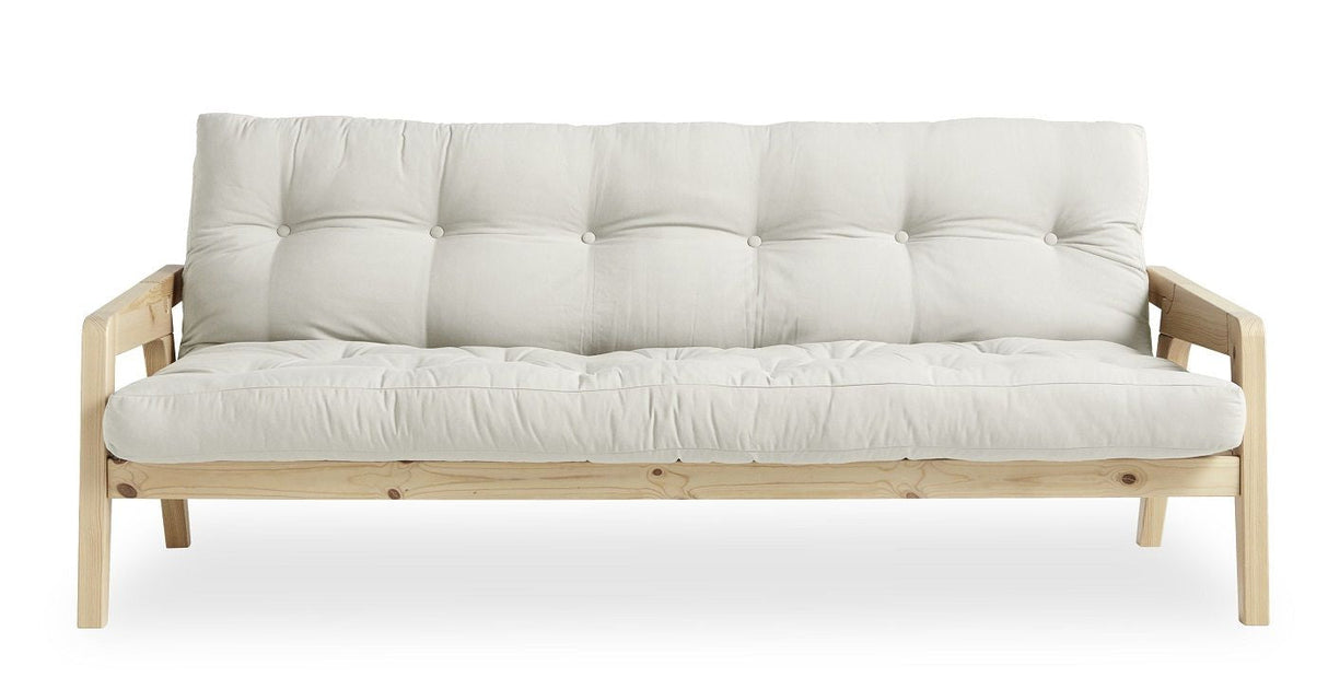 GRAB Sovesofa 130x200, Fyrretræ/Offwhite