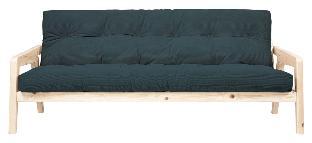 Grab Sofa Bed, Pine/Pale Blue Velvet