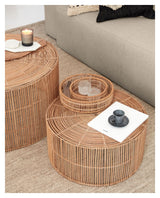 Elmima Coffee Tables, Ø66/Ø55, Rattan