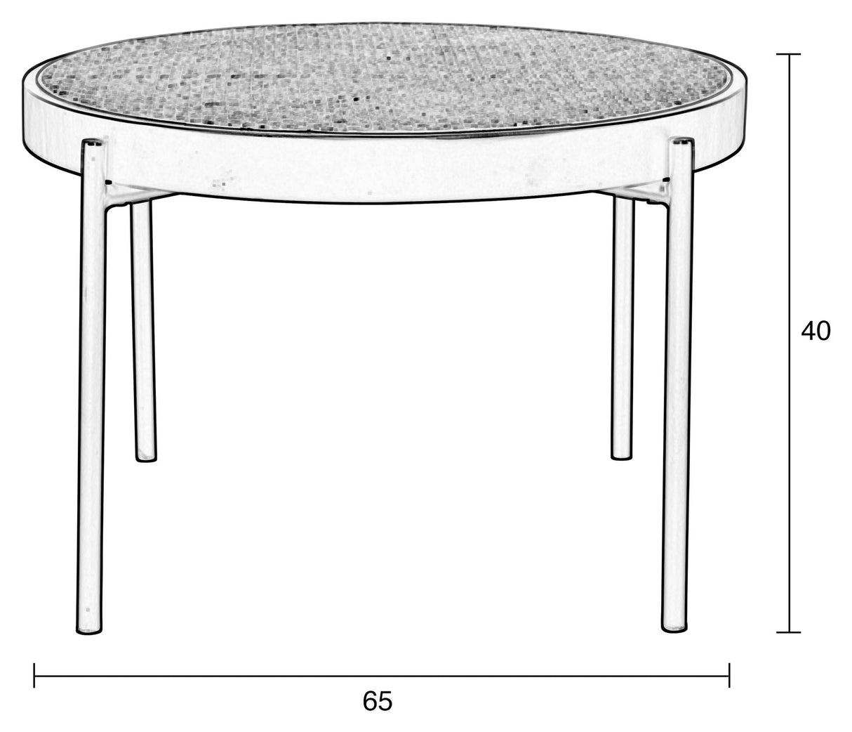 Spike Coffee table, Ø60, Rattan/Beech