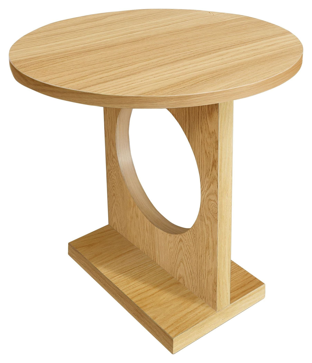 Bau Side table, Nature oak veneer, Ø45