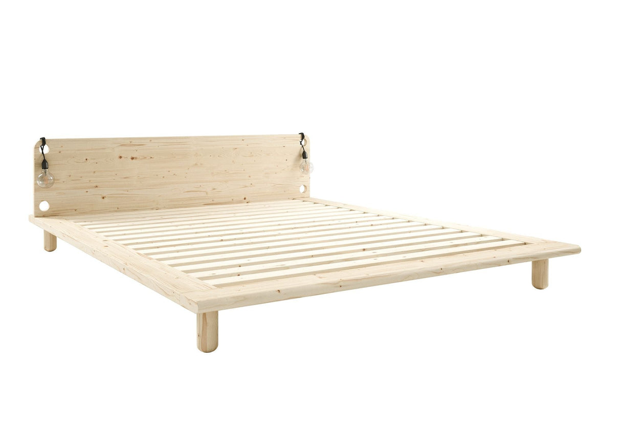 Peek Bed frame w/lamps, Light Wood, 200x140