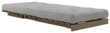 Roots 90 Sofa bed, Brown lacquered pine, Gray