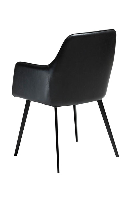 Embrace Dining chair, vintage black leatherette/ black legs