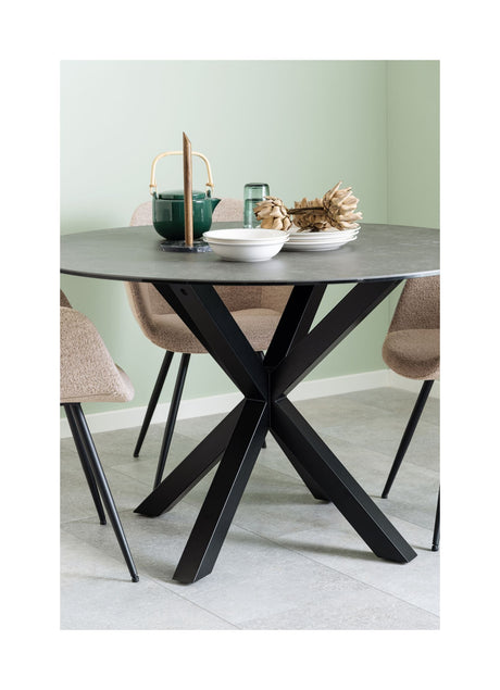 Heaven Dining table, Fairbanks coarse ceramic top, Ø119