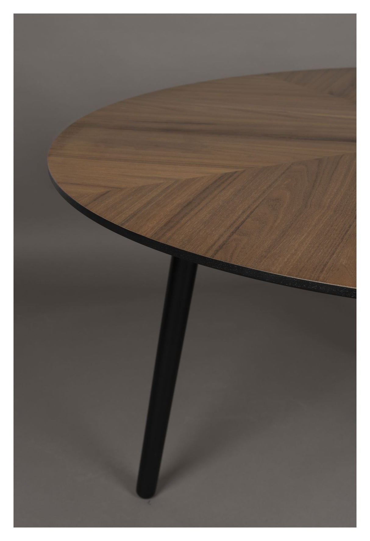 Clover Dining Table, Ø120, Walnut/Black