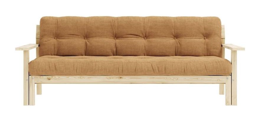 Unwind Sofa Bed, Lacquered Pine, Brown Velvet