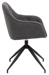 Brooke, dining chair w/armrests - anthracite