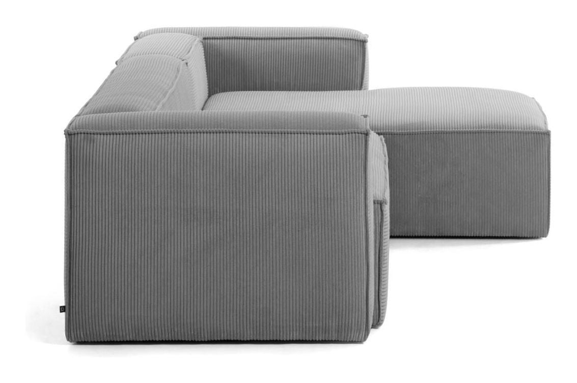 Block 3-pers. Sofa with right-facing chaise Dark Gray Velvet