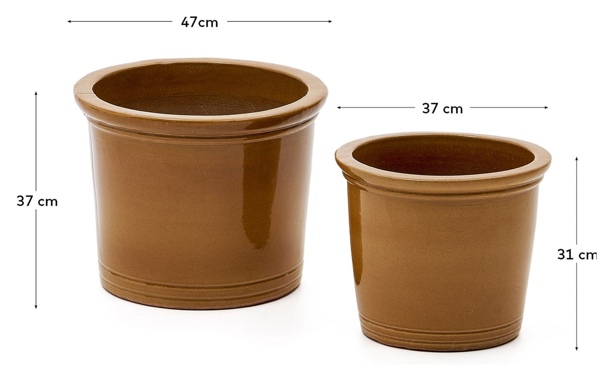 Presili, plant boxes set of 2 - mustard