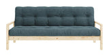 Knob Sofa bed, Lacquered pine, Pale Blue velvet