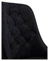 Velvet Dining chair with square backrest, Black Velvet