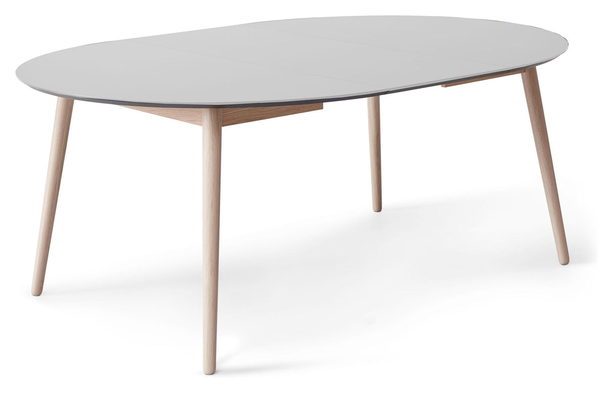 Meza Round Dining Table Ø135, White/Oak legs